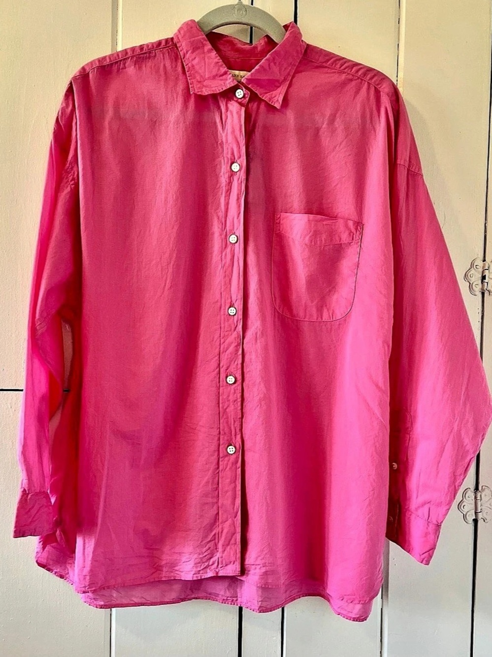 Ann Mashburn Weekender Shirt in Pink Summer Cloth Large